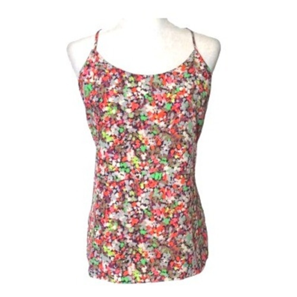 J.Crew Tank Top Sz 10 Colorful Confetti Print Racerback Camisole Multicolor